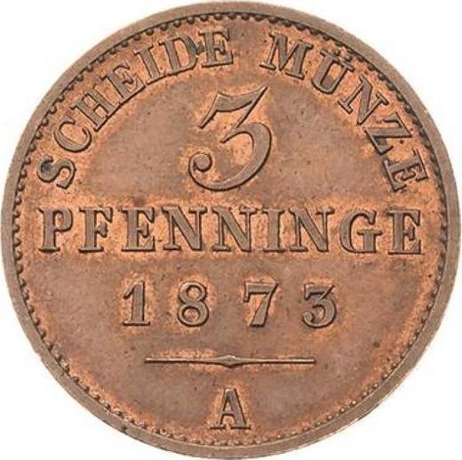 Реверс монеты - 3 пфеннига 1873 года A - цена  монеты - Пруссия, Вильгельм I