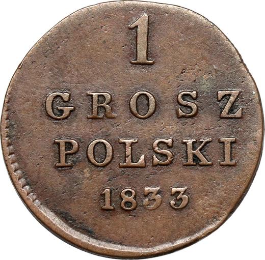 Reverso 1 grosz 1833 KG - valor de la moneda  - Polonia, Zarato de Polonia