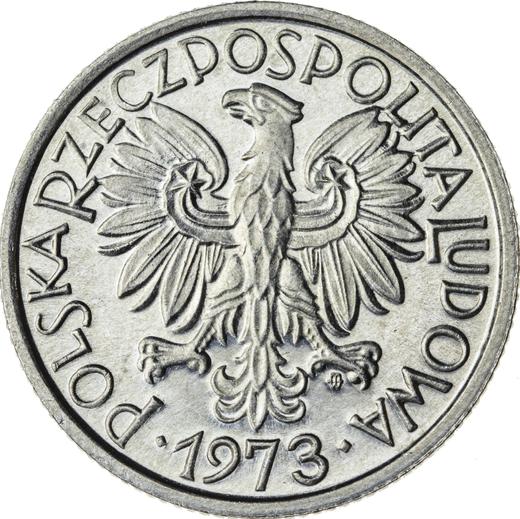 Аверс монеты - 2 злотых 1973 года MW "Колосья и фрукты" - цена  монеты - Польша, Народная Республика