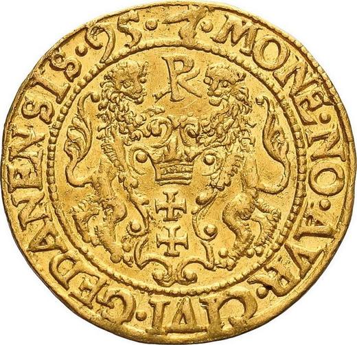 Rewers monety - Dukat 1595 "Gdańsk" - cena złotej monety - Polska, Zygmunt III