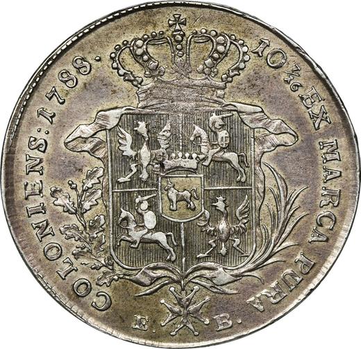 Reverso Tálero 1788 EB - valor de la moneda de plata - Polonia, Estanislao II Poniatowski