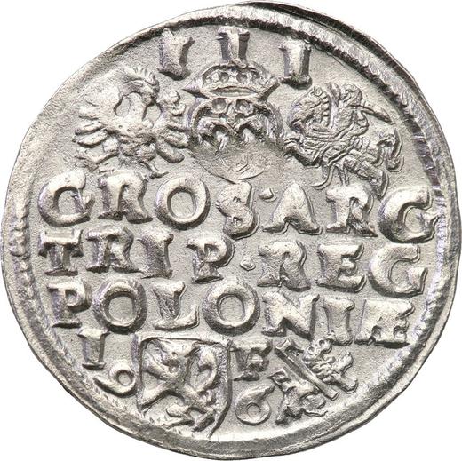 Rewers monety - Trojak 1596 IF "Mennica lubelska" - cena srebrnej monety - Polska, Zygmunt III