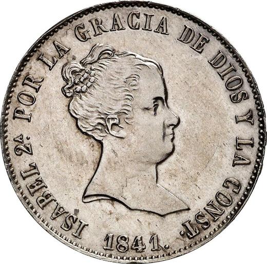 Avers 10 Reales 1841 S RD - Silbermünze Wert - Spanien, Isabella II
