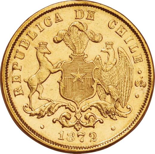 Аверс монеты - 5 песо 1872 года So - цена золотой монеты - Чили, Республика