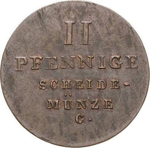 Реверс монеты - 2 пфеннига 1833 года C - цена  монеты - Ганновер, Вильгельм IV