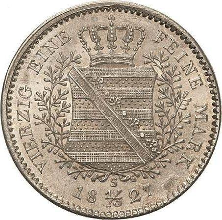 Реверс монеты - 1/3 талера 1827 года S - цена серебряной монеты - Саксония-Альбертина, Антон