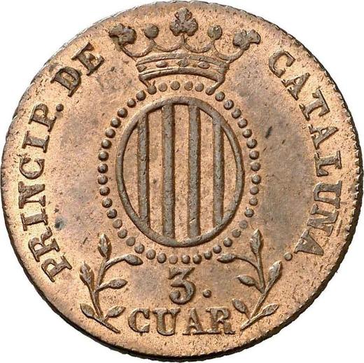 Revers 3 Cuartos 1841 "Katalonien" - Münze Wert - Spanien, Isabella II