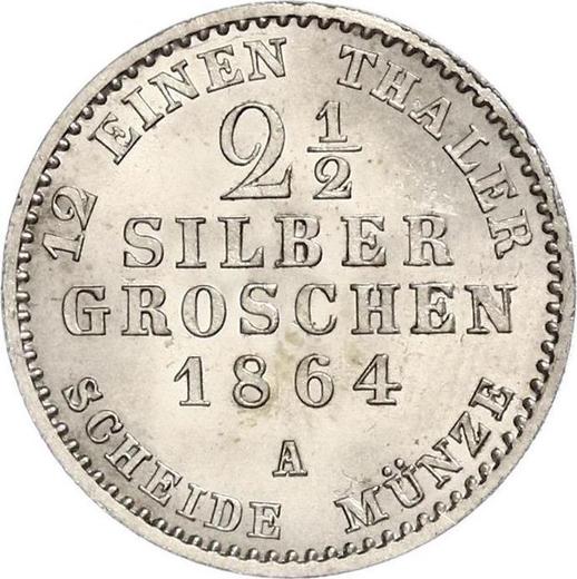 Rewers monety - 2-1/2 silbergroschen 1864 A - cena srebrnej monety - Anhalt-Dessau, Leopold Friedrich
