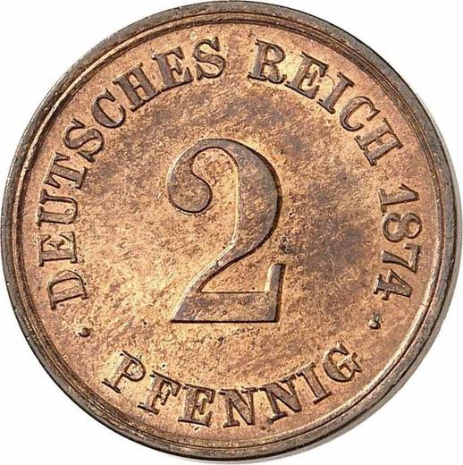 Anverso 2 Pfennige 1874 C "Tipo 1873-1877" - valor de la moneda  - Alemania, Imperio alemán