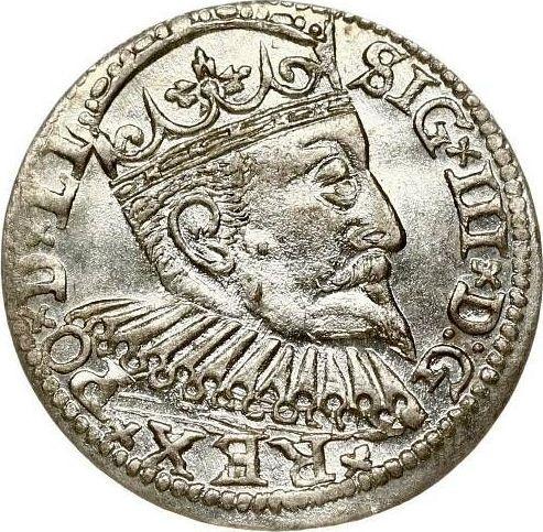 Аверс монеты - Трояк (3 гроша) 1598 года "Рига" - цена серебряной монеты - Польша, Сигизмунд III Ваза