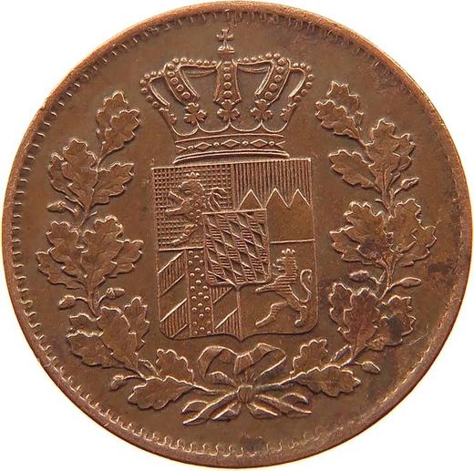 Аверс монеты - 2 пфеннига 1871 года - цена  монеты - Бавария, Людвиг II