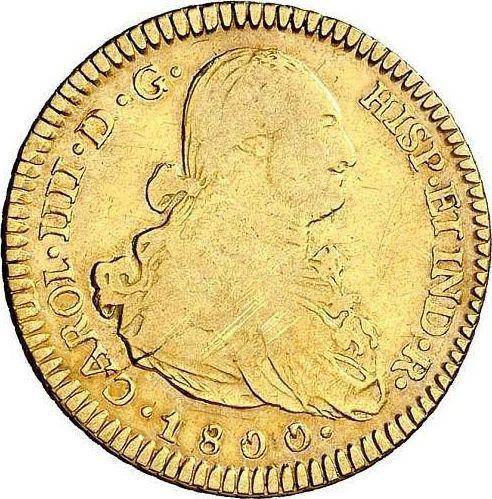 Awers monety - 2 escudo 1800 PTS PP - cena złotej monety - Boliwia, Karol IV