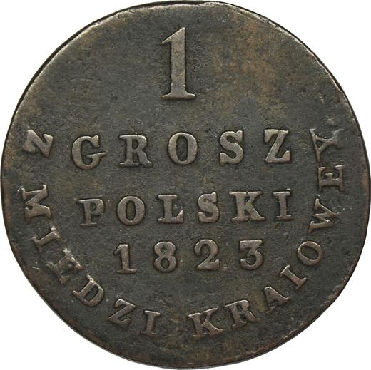 Reverso 1 grosz 1823 IB "Z MIEDZI KRAIOWEY" - valor de la moneda  - Polonia, Zarato de Polonia
