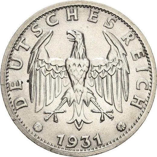 Anverso 3 Reichsmarks 1931 D - valor de la moneda de plata - Alemania, República de Weimar