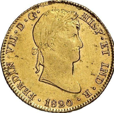 Awers monety - 4 escudo 1820 JP - cena złotej monety - Peru, Ferdynand VII