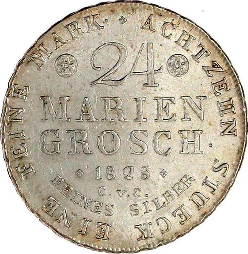 Reverso 24 mariengroschen 1828 CvC BRAUNSCHW - valor de la moneda de plata - Brunswick-Wolfenbüttel, Carlos II