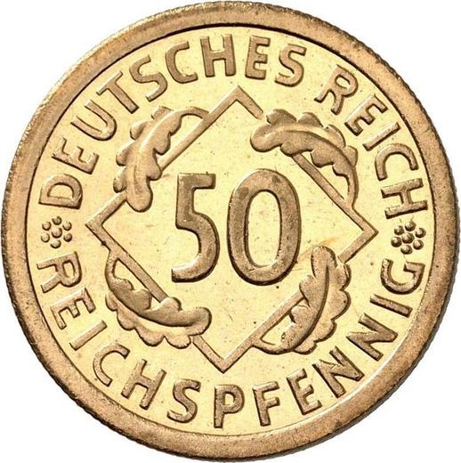 Аверс монеты - 50 рейхспфеннигов 1924 года A - цена  монеты - Германия, Bеймарская республика
