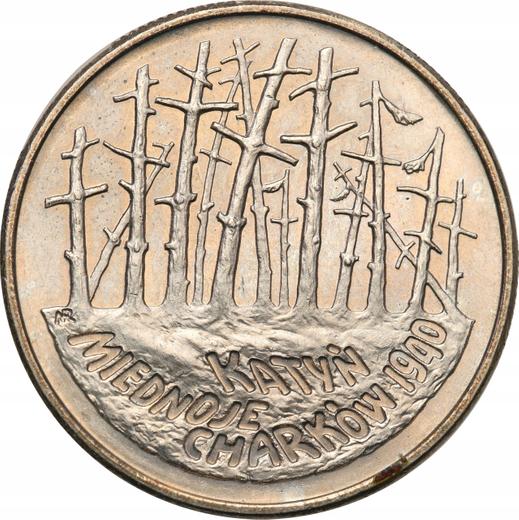 Reverso 2 eslotis 1995 MW NR "Katyń, Mednoe, Járkov - 1940" - valor de la moneda  - Polonia, República moderna