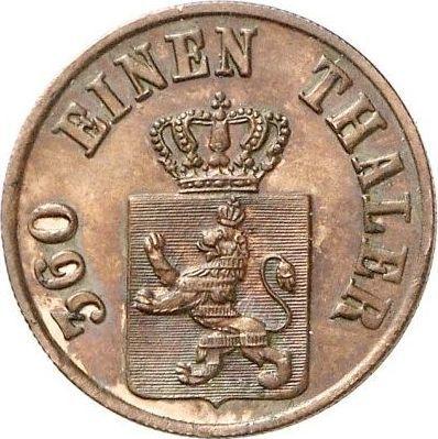 Anverso Heller 1860 - valor de la moneda  - Hesse-Cassel, Federico Guillermo