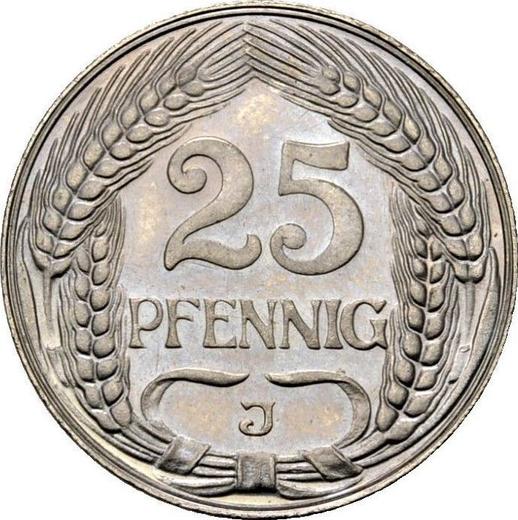 Аверс монеты - 25 пфеннигов 1910 года J "Тип 1909-1912" - цена  монеты - Германия, Германская Империя