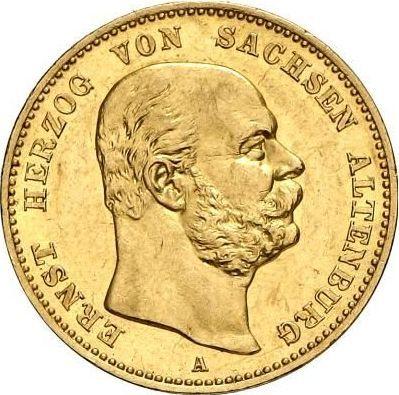 Awers monety - 20 marek 1887 A "Saksonia-Altenburg" - cena złotej monety - Niemcy, Cesarstwo Niemieckie