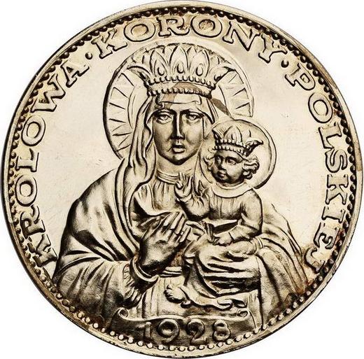 Реверс монеты - Пробные 5 злотых 1928 года "Ченстоховская икона Божией Матери" Серебро - цена серебряной монеты - Польша, II Республика