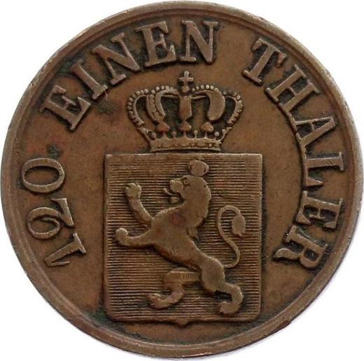 Аверс монеты - 3 геллера 1862 года - цена  монеты - Гессен-Кассель, Фридрих Вильгельм I