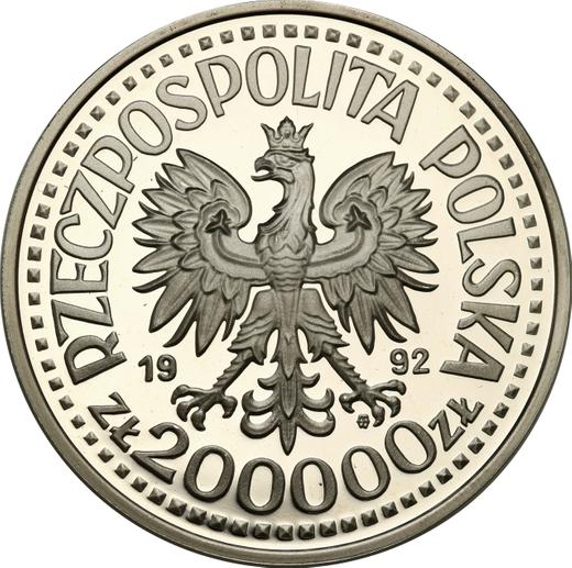 Obverse 200000 Zlotych 1992 MW ET "Ladislas III of Varna" Bust portrait - Silver Coin Value - Poland, III Republic before denomination