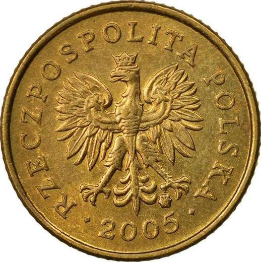 Anverso 1 grosz 2005 MW - valor de la moneda  - Polonia, República moderna