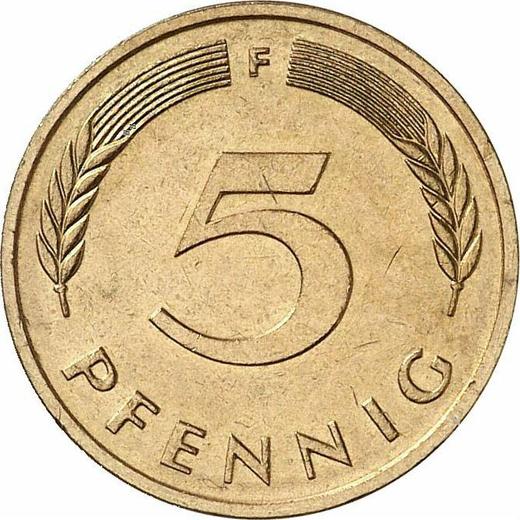 Awers monety - 5 fenigów 1979 F - cena  monety - Niemcy, RFN