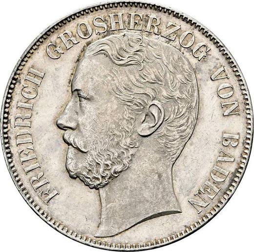 Obverse Thaler 1868 - Silver Coin Value - Baden, Frederick I