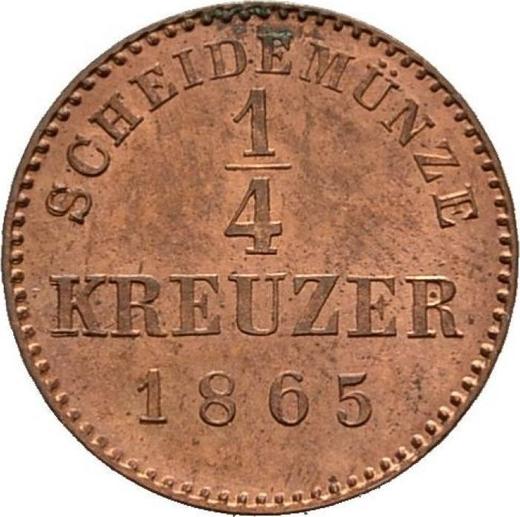 Rewers monety - 1/4 krajcara 1865 - cena  monety - Wirtembergia, Karol I