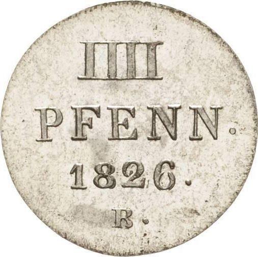 Rewers monety - 4 fenigi 1826 B - cena srebrnej monety - Hanower, Jerzy IV
