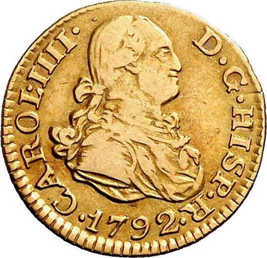 Obverse 1/2 Escudo 1792 M MF - Gold Coin Value - Spain, Charles IV