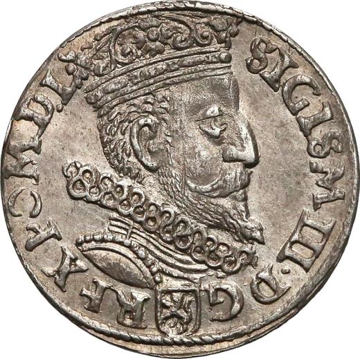 Аверс монеты - Трояк (3 гроша) 1604 года K "Краковский монетный двор" - цена серебряной монеты - Польша, Сигизмунд III Ваза
