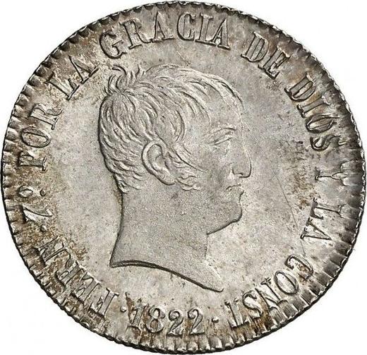 Аверс монеты - 4 реала 1822 года M SR - цена серебряной монеты - Испания, Фердинанд VII