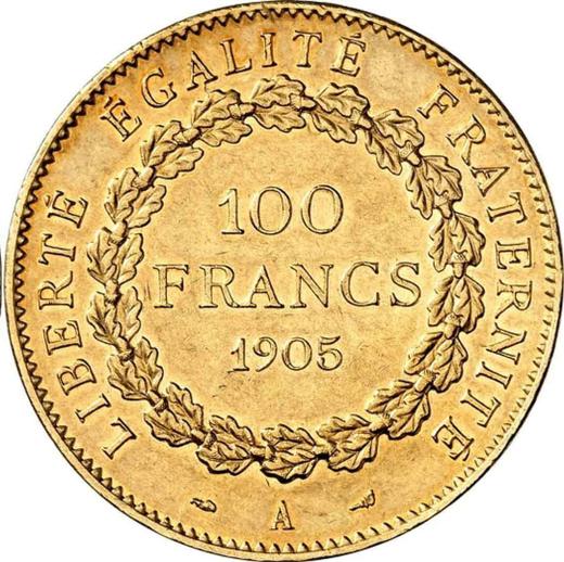 Reverse 100 Francs 1905 A "Type 1878-1914" Paris - France, Third Republic