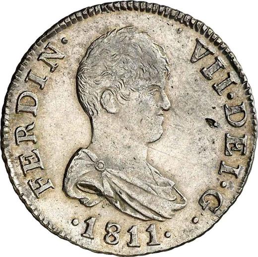 Аверс монеты - 2 реала 1811 года C SF "Тип 1810-1811" - цена серебряной монеты - Испания, Фердинанд VII