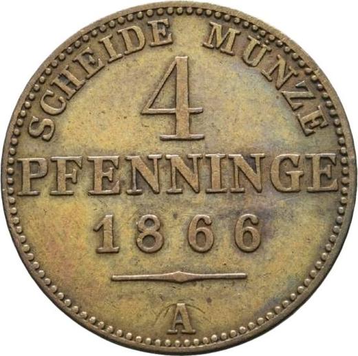 Reverso 4 Pfennige 1866 A - valor de la moneda  - Prusia, Guillermo I