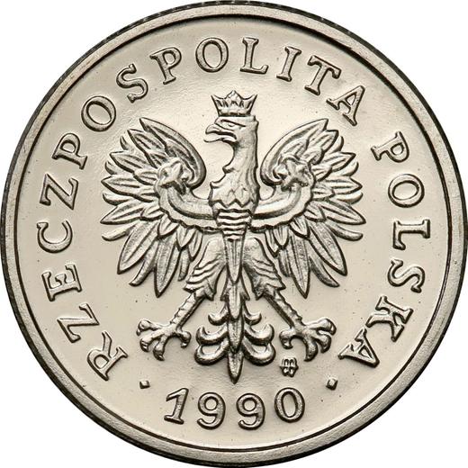 Аверс монеты - Пробные 20 грошей 1990 года Никель - цена  монеты - Польша, III Республика после деноминации