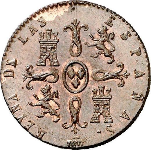 Реверс монеты - 2 мараведи 1846 года - цена  монеты - Испания, Изабелла II