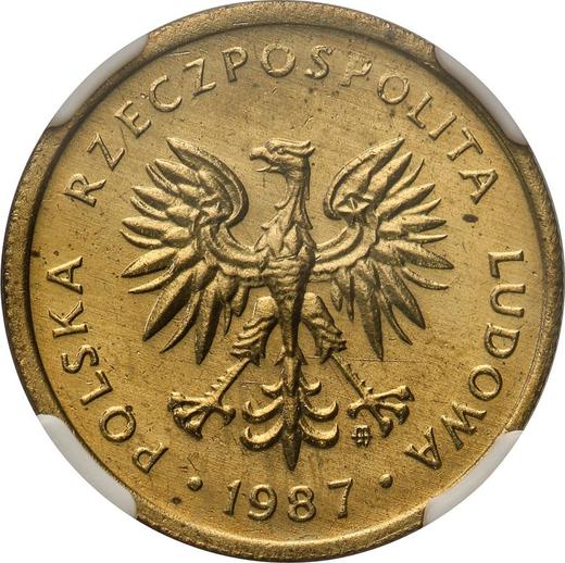 Аверс монеты - 2 злотых 1987 года MW - цена  монеты - Польша, Народная Республика