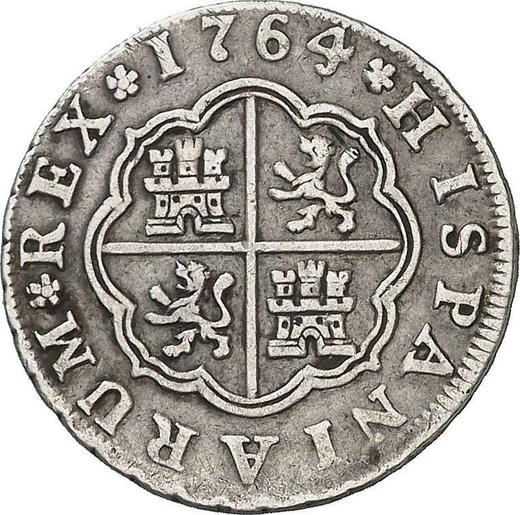 Rewers monety - 1 real 1764 M JP - cena srebrnej monety - Hiszpania, Karol III