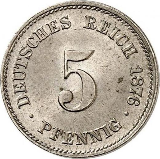 Аверс монеты - 5 пфеннигов 1876 года G "Тип 1874-1889" - цена  монеты - Германия, Германская Империя