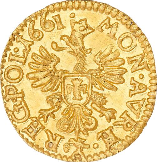Reverse 1/2 Ducat 1661 TLB "Type 1660-1662" - Gold Coin Value - Poland, John II Casimir