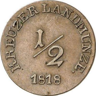 Rewers monety - 1/2 krajcara 1818 - cena  monety - Saksonia-Meiningen, Bernard II