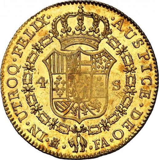Реверс монеты - 4 эскудо 1801 года M FA - цена золотой монеты - Испания, Карл IV