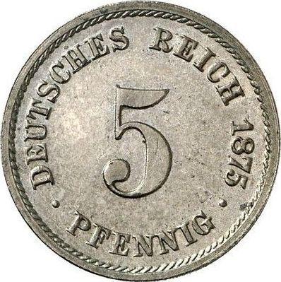 Obverse 5 Pfennig 1875 B "Type 1874-1889" -  Coin Value - Germany, German Empire
