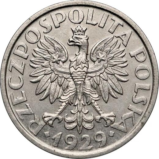 Аверс монеты - Пробный 1 злотый 1929 года Никель Без надписи PRÓBA - цена  монеты - Польша, II Республика