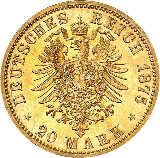 Rewers monety - 20 marek 1875 B "Reuss-Greiz" - cena złotej monety - Niemcy, Cesarstwo Niemieckie
